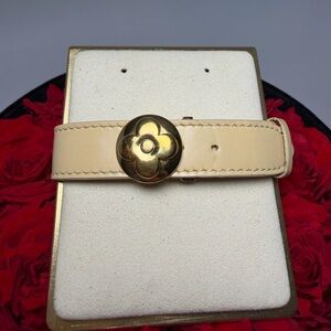 Louis Vuitton Good Luck Bracelet in Beige Leather w/Dust Bag